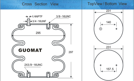 Firestone ανοίξεων αέρα 3B12-300 Goodyear W01-358-8008 βιομηχανικός λαστιχένιος φυσητήρας αέρα με το πιάτο κάλυψης