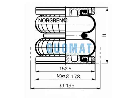 Βιομηχανική άνοιξη αέρα PM/31062 NORGREN 115mm κτυπήματος πνευματικοί φυσητήρες αέρα τύπων λαστιχένιοι