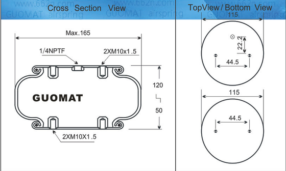 GUOMAT NO 1B6080 Ελαστικές πύλες MAX Διαμέτρου 165 mm Αερομεταλλεύσεις Αναφέρονται στο σημείο 1B5080