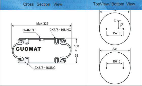 FS 330-11 CI Contitech Συμπλεγμένες στροφές / Ενιαία Συμπλεγμένη Ενεργοποιητής Αέρας Firestone Αερομεταλλεύσεις Αριθμός 19