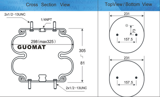 FD 330-22 327 Contitech Αεροπηγές Τρίγωνο 6316 / 4327 Hendrickson S13043 Αναστολή αερόσακοι