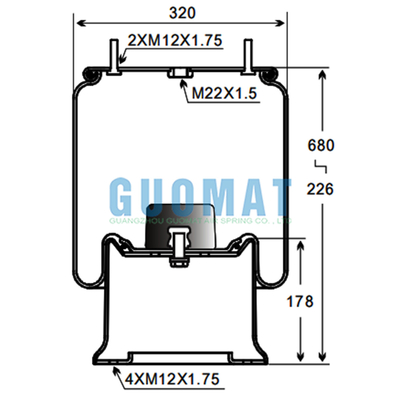 Αερομεταλλευτικό σύστημα SAF Truck Air Spring W01-M58-6348 Firestone 4023NP03 Μέρη συστήματος αναστολής Contitech
