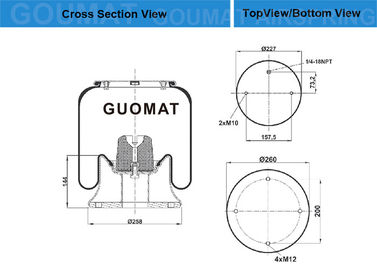 ανοίξεις αέρα φορτηγών 1003589096C Ridewell Contitech 9 10-16 Π 325 για TEC 507505