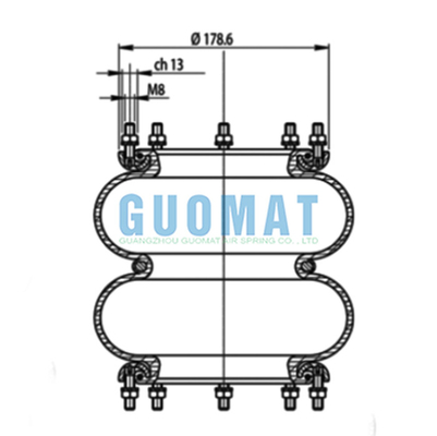 GUOMAT 2H235152 Αντικατάστατα ατμοσφαιρικών ελαστικών φλέβας T291/2 Διπλής σπείρωσης βιομηχανικών αερόσακων VOLVO 365461