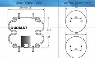 Διπλή μπερδεμένη βιομηχανική άνοιξη αέρα Contitech FD 200-19 724 Firestone W01-358-6884 σύνδεση 1103-0019