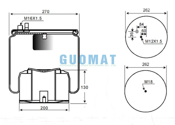 4884 N1 P06 Contitech Rubber Truck Air Spring Man Trailer Suspension Airbag 81.43600.6035