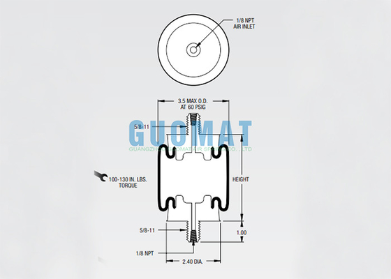 Αντικατάσταση Firestone Cabin Air Shock W02-358-3004 1/8NPT Αναστολή αέρα