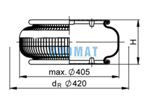 FS530-14 Ενεργοποιητής αέρα Contitech 1B53014 Κρυμμένες περιστρεφόμενες αερόπηκες για εξοπλισμό πλυντηρίου