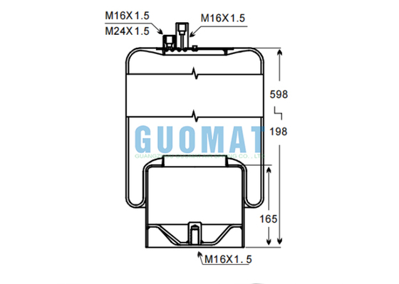 W01-M58-8513 Τμήματα φορτηγών Firestone 4390NP22 Contitech Αναστολή κυλιόμενου λοβού αέρας