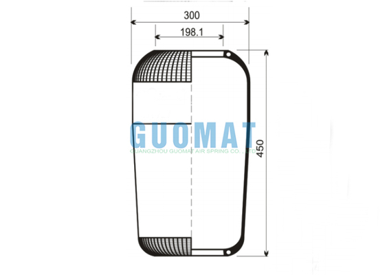 Εναλλακτικό τμήμα λεωφορείου W01-095-0191 Firestone Gummer Air Spring 727N Contitech Για MAN Volvo