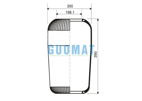 Ύψος 390mm 762N Ελατήριο αέρα λεωφορείου Contitech W01-095-0190 Ελαστικό αερόφυλλο Firestone