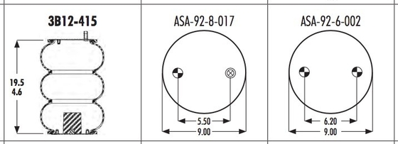 FIRESTONE W013588038 αναστολής 578-93-3-105 ανοίξεων αέρα 3B12-415 Goodyear