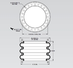Κύκλος μπουλονιών δαχτυλιδιών φλαντζών FT 1330-35 RS DIA 16,50 τριπλός μπερδεμένος αερόσακος