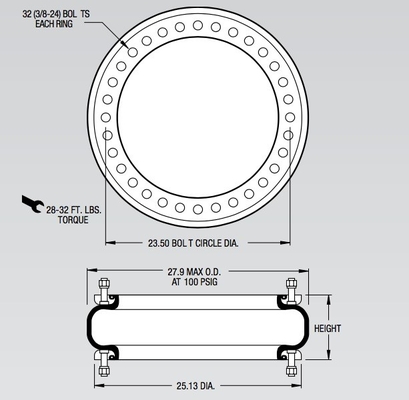 FS 2870-16 RS Γερμανία CONTITECH βιομηχανικό αέρα Firestone W01-358-7737 κατασκευής ανοίξεων υψηλής αντοχής