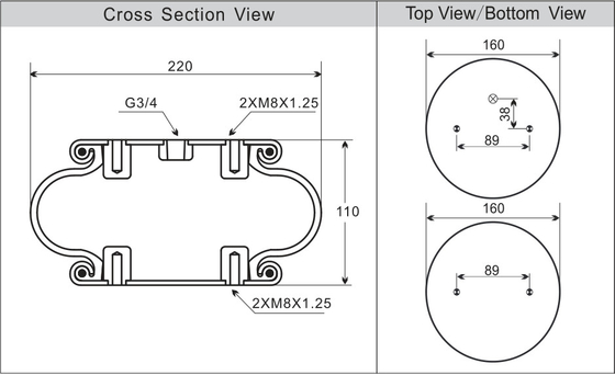 Ανοίξεις αέρα αναστολής ManufacturerW01-M58-6374 για τη δόνηση αέρα βιομηχανική