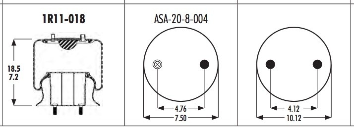 κυλώντας φυσητήρες αερόσακων λοβών 1R11-018 Goodyear ΝΟ 566-22-3-006 για KENWORTH Κ-102-α