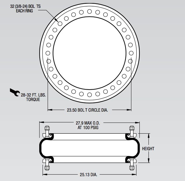 FS 2870-16 RS Γερμανία CONTITECH βιομηχανικό αέρα Firestone W01-358-7737 κατασκευής ανοίξεων υψηλής αντοχής