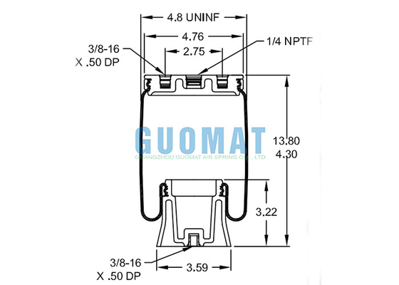 Αντικαταστήστε το Firestone W21-760-9000 SK6815P01 Contitech Air Ride Suspension Spring για την καμπίνα φορτηγού