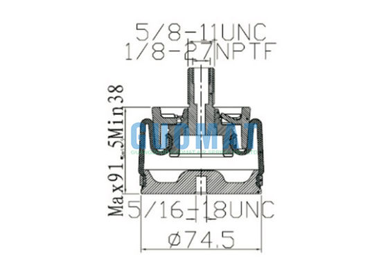 W02-358-3001 2-Ply Firestone απορροφητών κλονισμού αέρα αμαξιών διαμορφωμένη W02-358-3000 άνοιξη αέρα μανικιών