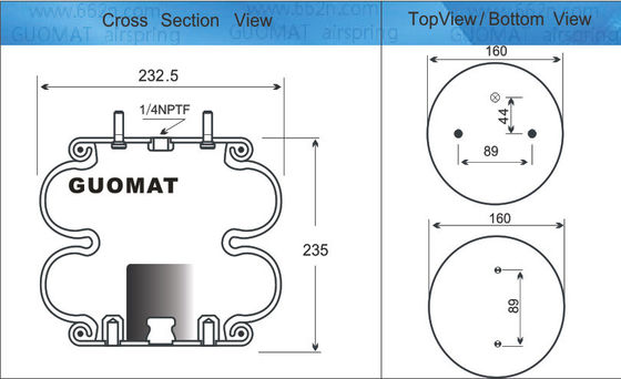 2Β9-253 Goodyear Air Springs 578923206 Firestone W013586945 Για το Ridewell 1003586945C