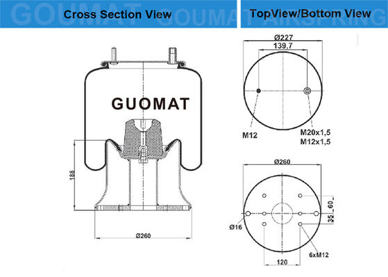 Airtech 34159-03 Π/121422 ανοίξεις αέρα φορτηγών φυσικού λάστιχου με το έμβολο