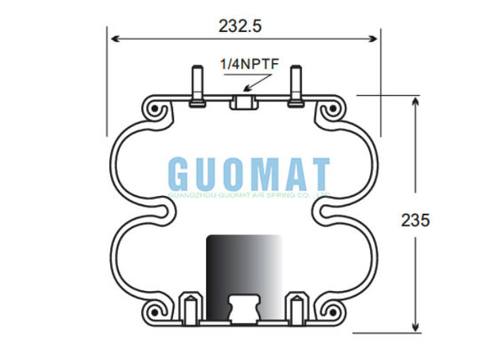 Διπλή στρογγυλεμένη ατμοσφαιρική άνοιξη 2B9-253 Goodyear W01-358-6945 Firestone Air Suspension