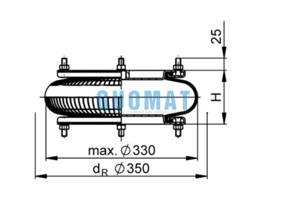 Αερόφουσκα τύπου ContiTech FS 412-10 DS Convoluted, 12X1 από καουτσούκ