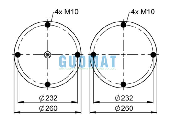 Αερόφουσκα τύπου ContiTech FS 412-10 DS Convoluted, 12X1 από καουτσούκ
