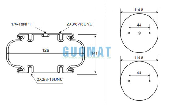 W01-358-7725 Firestone Βιομηχανική Μοναδική Συμπυκνωμένη Αεροπηγή 141mm Σχεδιαστικό ύψος Για Ηλεκτρονικό Εξοπλισμό