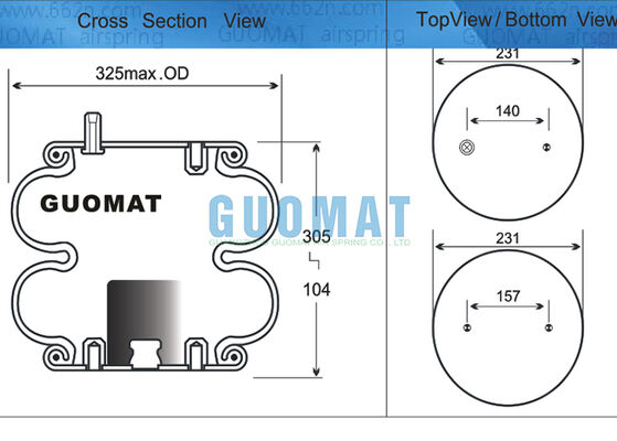 2Β12-307 Goodyear Ανάρτηση Αερομεταλλής FD 330-22 318 Απορροφητής κραδασμού αέρα Contitech