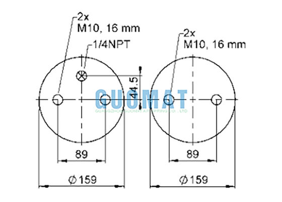 FD 200-19 1/4 M10 Contitech Αμορτισέρ Ανάρτησης 72047 Αερόφουσκα Διπλού Κυματισμού