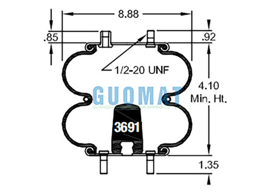 W01-358-6941 Firestone Αναστολή Αεροπληξία Στυλ 20 Ρουχούχιο Bellows Αεροπηγή