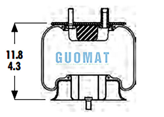 1R9-065 Σάκοι αερανάρτησης Goodyear 566-18-3-003 Ανταλλακτικά φορτηγών με ατσάλινο έμβολο