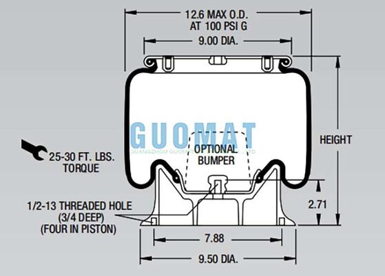 1T15M-2 Firestone Style Air Shock W01-358-9042 Επενδύσεις αέρα για την απορρόφηση των κρούσεων