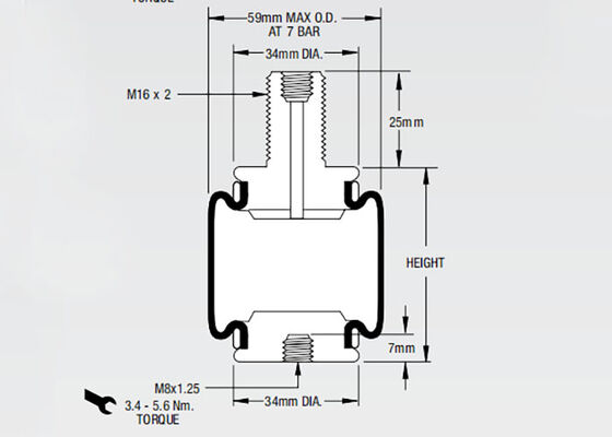 2M2A Firestone Type Air Bellow Type Air Bellow W02-M58-3019 Αντικατάσταση ατμοσφαιρικού απορροφητή