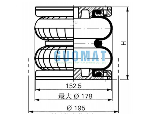 6" x 2 Air Rubber FD 76-14 DI CR Contitech Διπλός τυλιγμένος τύπος προμηθευτής αέρα