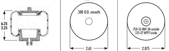 1S5-045 Goodyear Αμορτισέρ καμπίνας αέρα ASC-08-7-139 Ανάρτηση φορτηγού Ανάρτηση αέρα