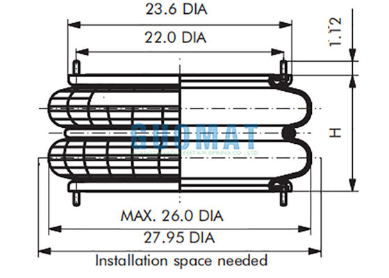 FD 2380-24 RS Contitech Air Bellows 24pcsx3/8-24UNF Αερομεταλλεύσεις για το τυπογραφικό μηχανισμό