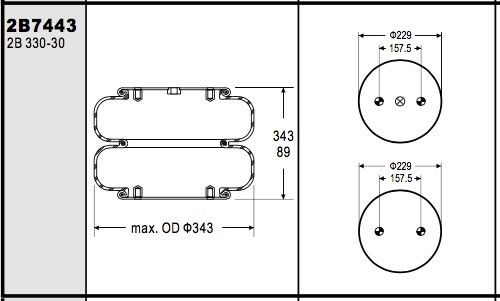 W01-358-7443 λαστιχένια άνοιξη αέρα φυσητήρων 22C-1.5 βιομηχανική για Ridewell 1003587443C