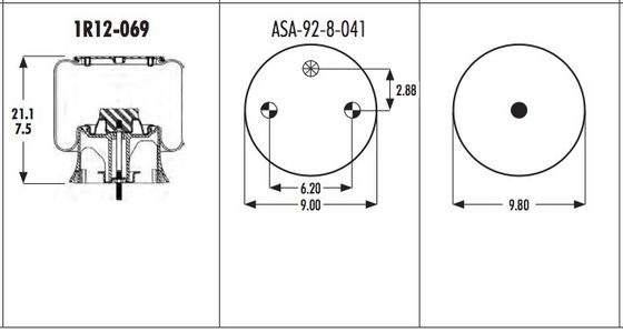 1R12-069 ανοίξεις αέρα φορτηγών 566243038 FIRESTONE W01-358-9069