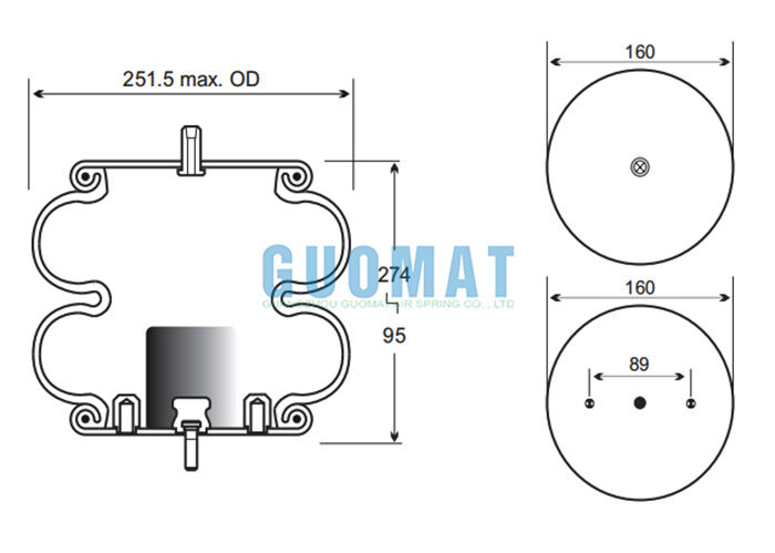 W01-358-7788 Firestone Ελατήριο Αέρα από Καουτσούκ Χωρητικότητας Φορτίου 2B9-245 Ανάρτηση Αέρος Goodyear