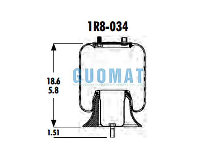1R8-034 Ανάρτηση φορτηγού Goodyear 566-16-3-007 Rolling Lobe Air Spring Για GMC 10530086