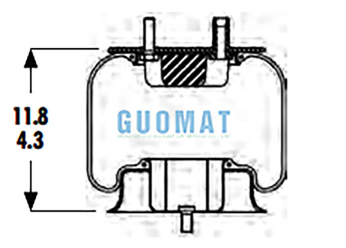 1R9-065 Σάκοι αερανάρτησης Goodyear 566-18-3-003 Ανταλλακτικά φορτηγών με ατσάλινο έμβολο