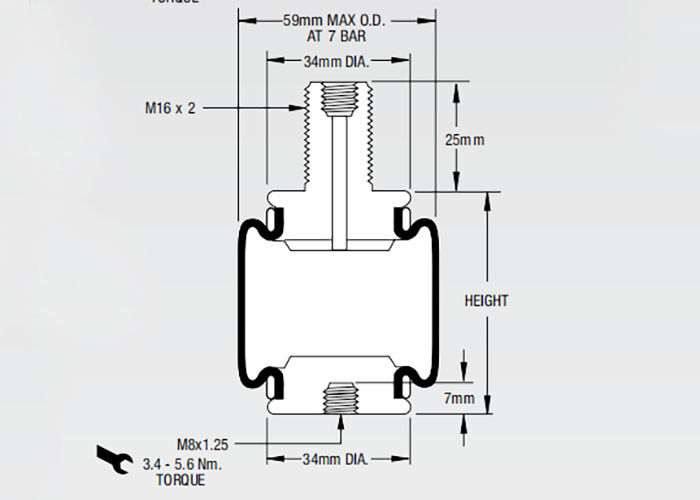 2M2A Firestone Type Air Bellow Type Air Bellow W02-M58-3019 Αντικατάσταση ατμοσφαιρικού απορροφητή