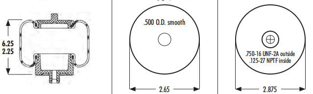 1S5-045 Goodyear Αμορτισέρ καμπίνας αέρα ASC-08-7-139 Ανάρτηση φορτηγού Ανάρτηση αέρα