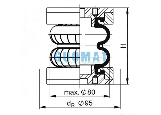 FD 22-4 DI CR Contitech Βιομηχανικό ελαστικό ελαστικό EB-80-45 FESTO κυλίνδρος Bellows